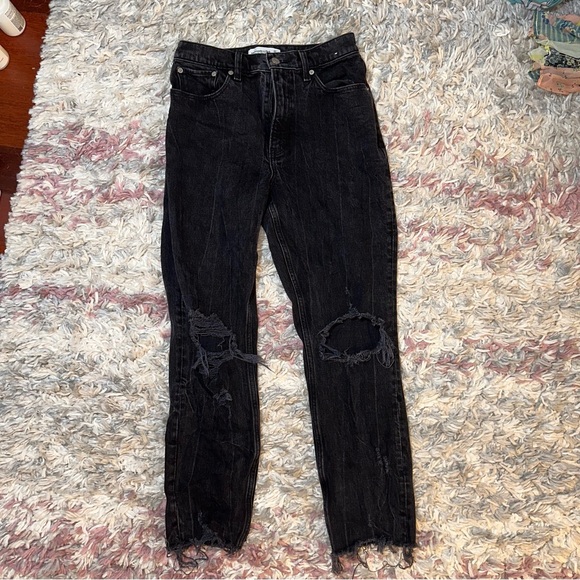 ABERCROMBIE distressed high rise mom jeans - Picture 2 of 5